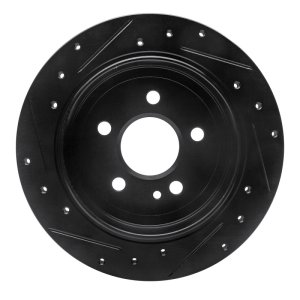Mercedes-Benz ML320 Brake Rotor (1) - Rear Right - R1 Concepts - Drilled & Slotted - Black - `98-`05